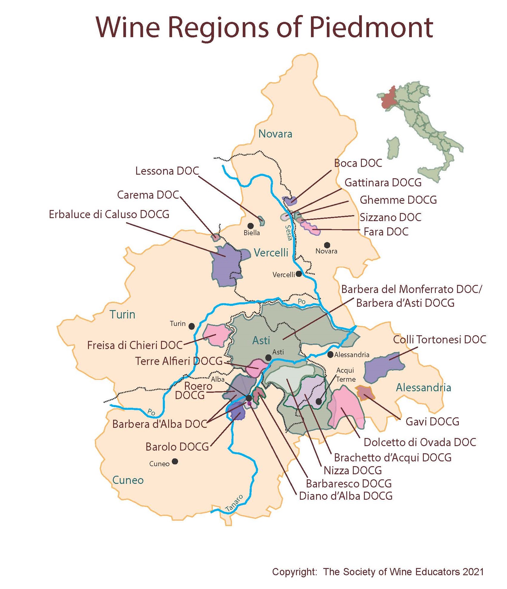 SWE Map 2021—Piedmont – Wine, Wit, and Wisdom